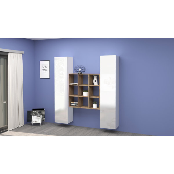  Furniture Maruska 180Cm H x 170Cm W Floating Bookcase Wayfair.co.uk